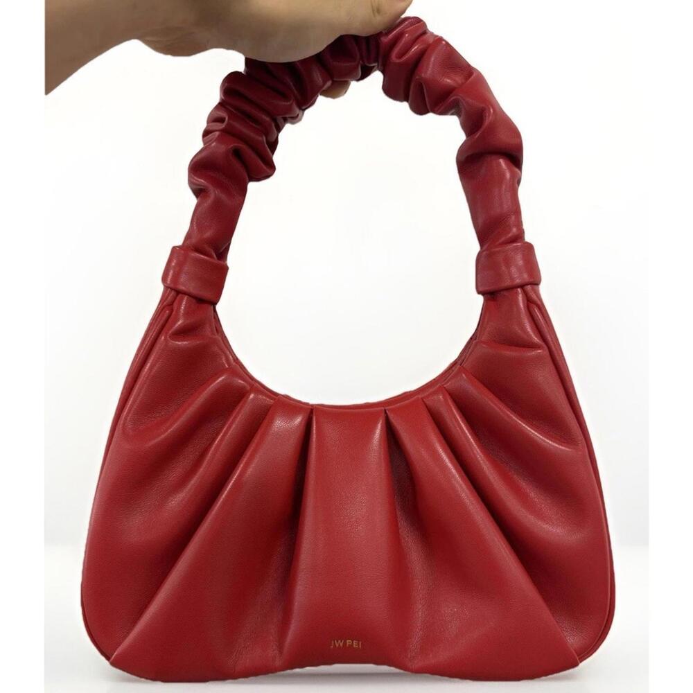 JW PEI Red Gathered Handle Bag
